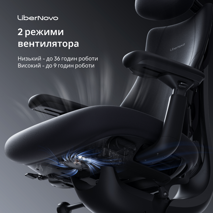 Крісло офісне ергономічне LiberNovo Omni Pro Graphite 48 см