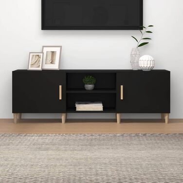 TV-тумба vidaXL чорна 150x30x50 см, деревостружкова, для вітальні, телевізійна підставка, меблі для Hi-Fi апаратури