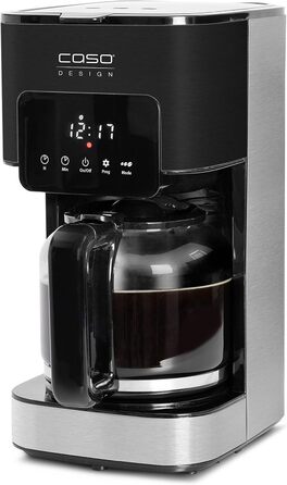 Кавоварка CASO Coffee Taste and Style з постійним фільтром, 1,5 л, оптимальна температура заварювання 92-96°C, крапельний стоп, покращена система заварювання, нержавіюча сталь, на 12 чашок