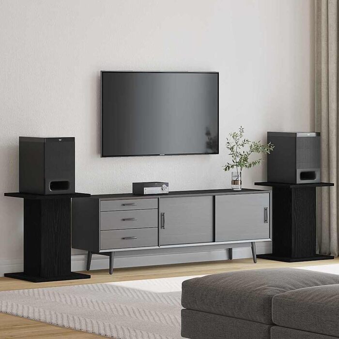 Стійки під колонки vidaXL 2 шт., для Hi-Fi, домашнього кінотеатру, чорний дуб, 30x30x40 см