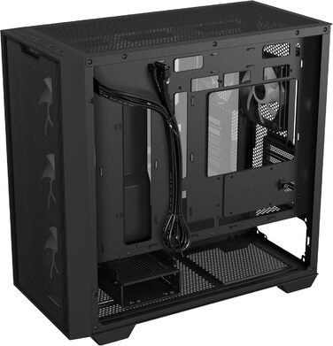 Корпус для ПК ASUS A21 Plus TG ARGB чорний microATX, з ARGB вентиляторами, сітчастою передньою панеллю, підтримкою прихованих розʼємів на материнській платі, радіатора 360 мм і відеокарт до 380 мм