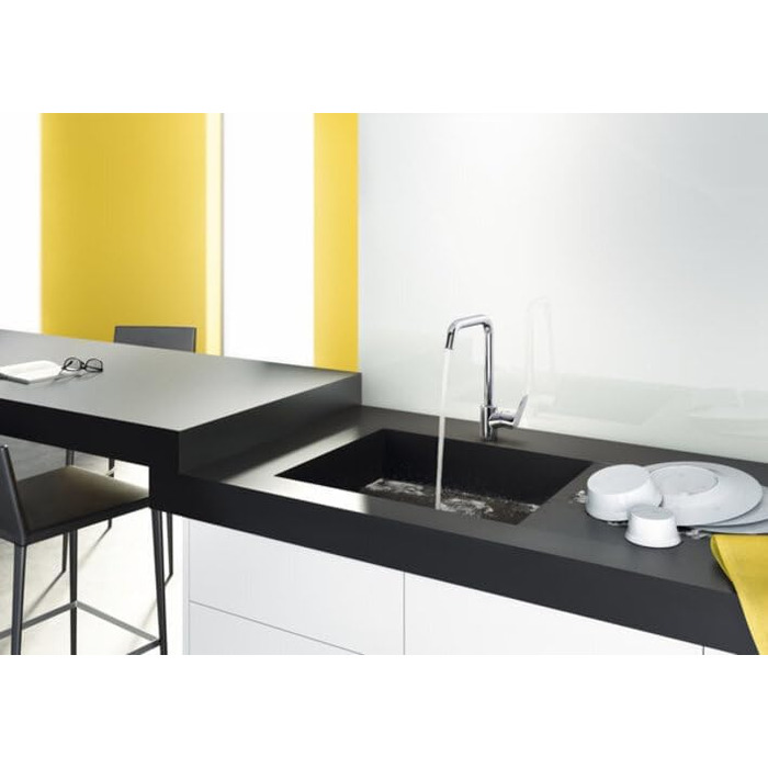 Змішувач кухонний Hansgrohe Focus M41 матовий чорний, високий вилив 260 мм, поворотний на 360°