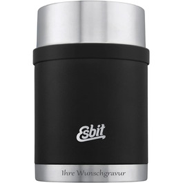 Термос для їжі Esbit Sculptor з гравіюванням, нержавіюча сталь, BPA-free, чорний/срібний, 500/750/1000 мл, для гарячих і холодних страв, супів та салатів