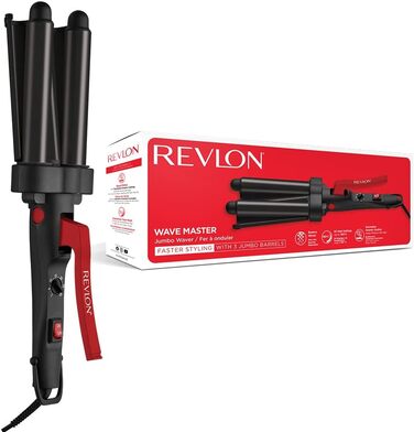 Плойка для волосся Revlon Wave Master Jumbo з трьома турмалін-керамічними пластинами, 30 режимів температури до 190°C