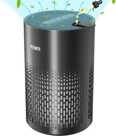 Очищувач повітря FITNATE з HEPA фільтром та дифузором ефірних олій для дому, для великих приміщень до 20 м², видаляє 99,9% шерсті тварин і пилу, надтихий 20 дБ