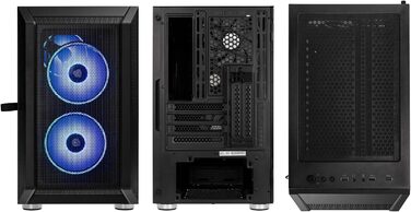 Корпус для ПК KOLINK Citadel Mesh RGB Micro-ATX, скляна панель, чорний, прозоре бічне вікно, компактний корпус для комп'ютера