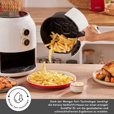Аерофритюрниця Karaca Multifry 3,5 л 1350 Вт біла, енергозберігаюча, легке очищення, здорова смаження, аерофрайєр