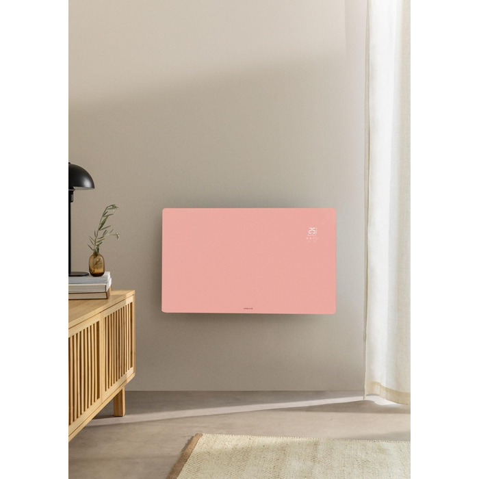 Електричний скляний конвектор з Wi-Fi, LED-екраном, 2000 Вт, пастельно-рожевий, CREATE/WARM CRYSTAL