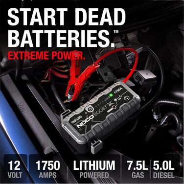NOCO Boost X GBX55: Портативний пусковий пристрій (Powerbank) – 1750A, 12V, для бензинових двигунів до 7.5L та дизельних до 5.0L