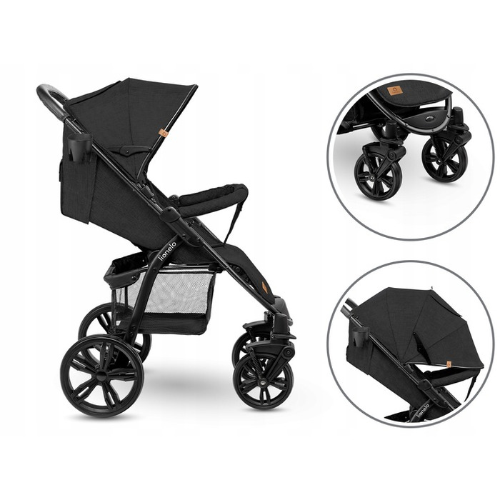 Дитячий прогулянковий візок Lionelo LO-ANNET PLUS BLACK CARBON