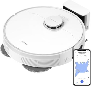 Робот-пилосос Dreame L10s Pro Gen3: потужність 13000 Pa, DuoBrush для шерсті тварин, унікальна система очищення кутів, автоматичне самоочищення, уникнення перешкод LDS-навігацією з лазером, суха та волога прибирання, для твердих підлог та килимів, акумуля