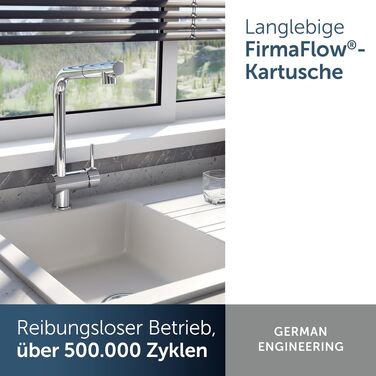 Змішувач кухонний Ideal Standard Alero з висувним душем, поворотний 360°, економний (12 л/хв), хром (361 мм)