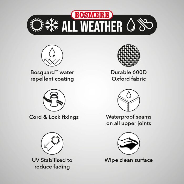 Чохол для парасольки Bosmere Allwetter, великий, антрацит (L) з блискавкою