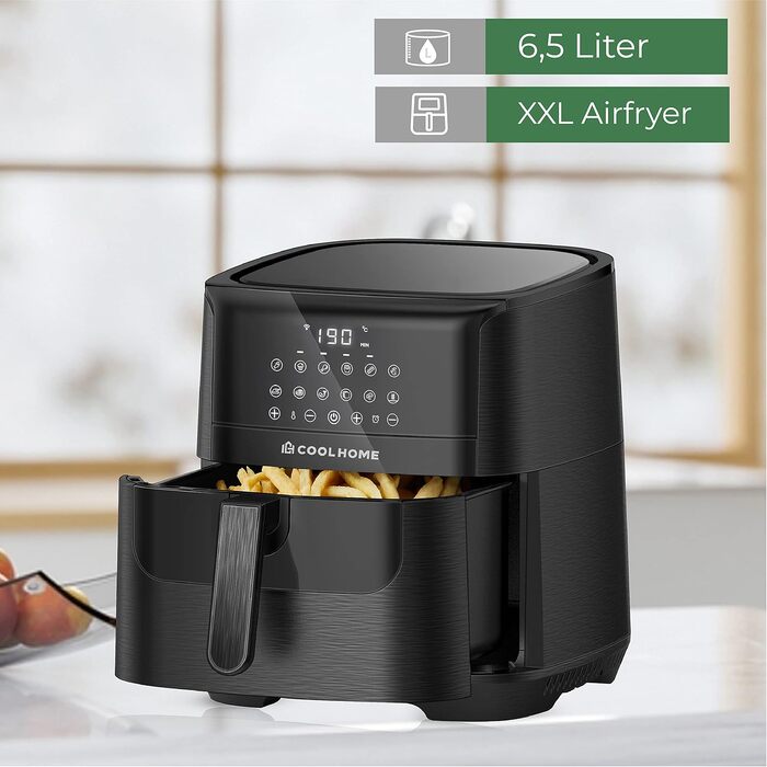 Аерофритюрниця AF23 Airfryer XXL Deluxe, 6.5 л, з керамічним покриттям, чорна