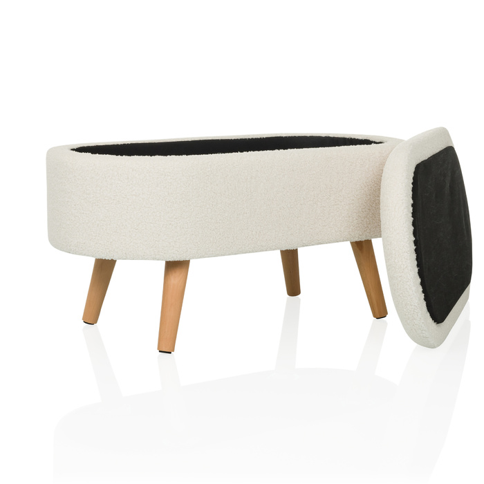 Пуф STORIANO 82x41x44 см, 1 відділення, білий, hjh LIVING