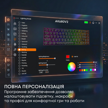 Ігрова магнітна клавіатура Ajazz AK680 V2 Ice Island Magnetic Switch (AK680-V2-I-BGY)
