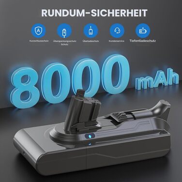 Акумулятор Morpilot V8 8000mAh для пилососів Dyson Absolute Animal Motorhead Exclusive Fluffy (V11 8.0Ah) з 3 фільтрами