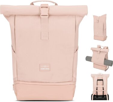 Рюкзак Johnny Urban Allen Large рожевий для чоловіків і жінок, роллтоп, водовідштовхувальний, для велосипеда, роботи, навчання, з відділенням для ноутбука та взуття