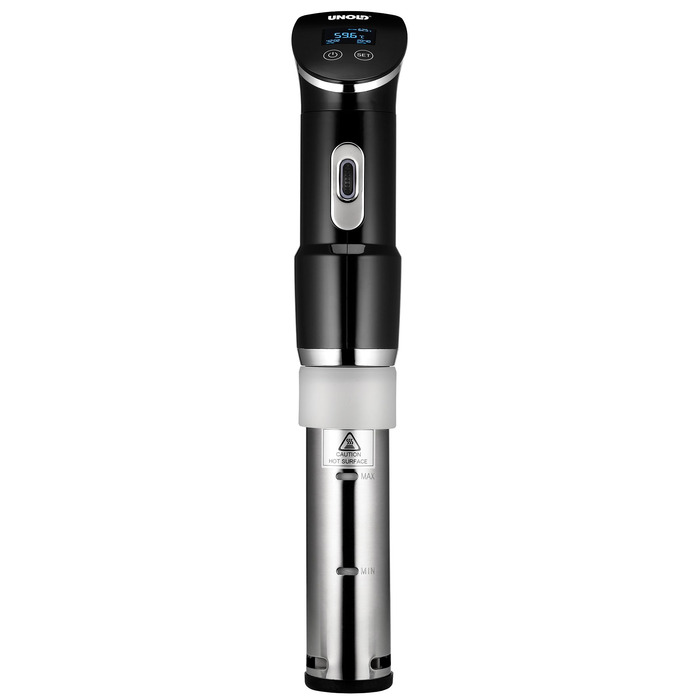 Unold 58915 Sous Vide Stick Time – Погружний су-від для приготування їжі, 1300 Вт, нержавіюча сталь, для каструль від 18 см, точність 0.2°C, до 95°C, 20л