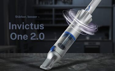 Пилосос Genius Invictus One 2.0 15-в-1, ручний та підлоговий, безмішковий і бездротовий, 13000 Па, 2 HEPA фільтри, Li-Ion акумулятор, насадки, 90 Вт, синій