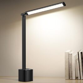 LED настільна лампа bravzurg 10W з дотиком, димуванням, акумулятором 5000mAh, складана та поворотна, бездротова, для офісу, столу, нічника, чорна