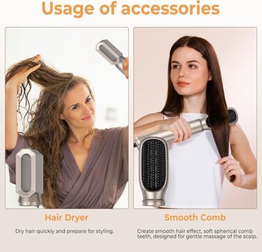 UMIGA Hairstyler 5-в-1: Фен-щітка, стайлер для волосся, випрямляч, плойка (Золотий)
