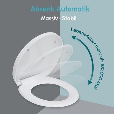 Унітазне сидіння Senstil Duroplast овальне, біле, з мікроліфтом, антибактеріальне, легке очищення, дизайнерська туалетна кришка