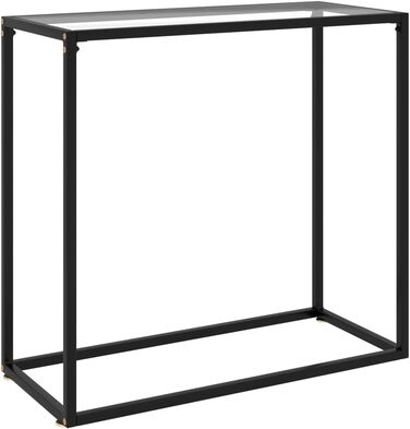 Скляний консольний стіл vidaXL, прозорий, 80x35x75 см — туалетний, приліжковий, для коридору, журнальний, гартоване скло