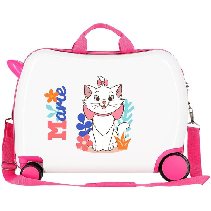 Дитяча валіза Disney Aristocats, біла, 50x39x20 см, жорсткий ABS, 34 л, 1,8 кг, 4 колеса