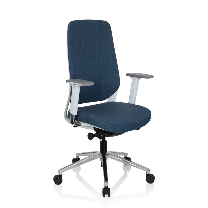 Офісне крісло / поворотне крісло CHIARO T4 WHITE тканина синя hjh OFFICE