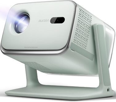 Aurzen Boom Mini 4-в-1 Smart Beamer: проєктор 4K з Google TV, аудіо Dolby 20W, Wi-Fi, Bluetooth, автофокус, корекція трапеції (зелений)