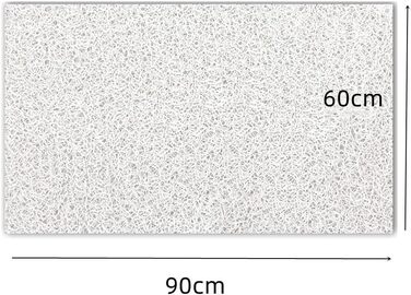 Антиковзкий килимок для душу MTWSJIA 60x90 см, лофа, білий, протигрибковий, антибактеріальний, м'який ПВХ, для ванної кімнати