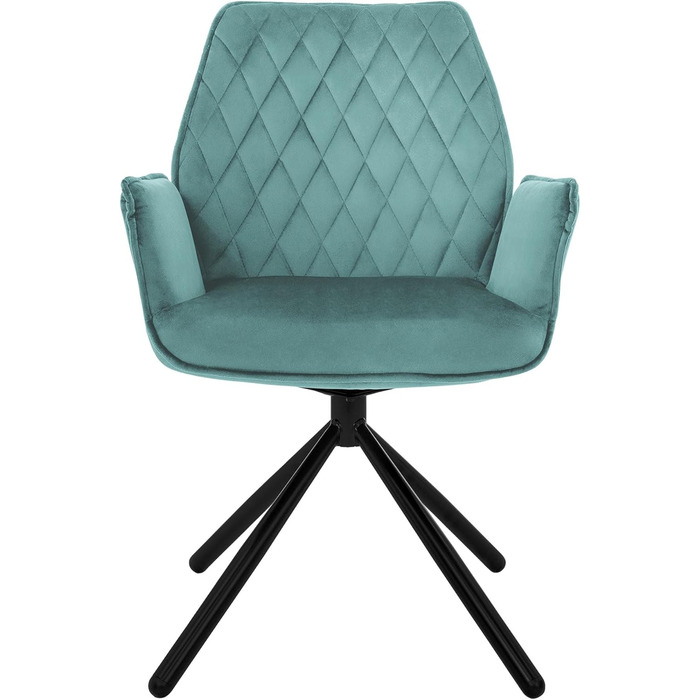 Крісла для їдальні ML-Design (2 шт) з м'якого велюру, салатовий колір, з підлокітниками та спинкою, поворотні, з металевими ніжками, ергономічні, для вітальні та кухні