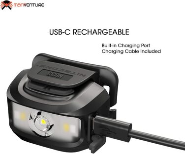 Лобовий ліхтар Nitecore NU35, 460 люмен, гібридний, акумуляторний, LED, червоне світло, IP66, чорний