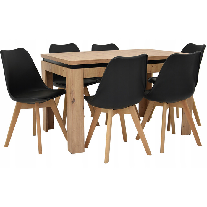 Набір з 4 стільців та столу 80x120 у скандинавському стилі ARTISAN SALON