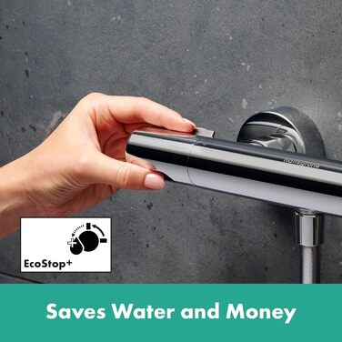 Змішувач для ванної Hansgrohe Ecostat Fine - n Aufputz з термостатом та блокуванням безпеки (SafetyStop) 40°C, для 2 споживачів (Хром)