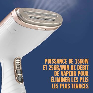 Ручний парогенератор Conair Turbo ExtremeSteam 25 г/хв, 5 режимів, швидкий нагрів, 3 насадки для делікатних і щільних тканин, білий/бежевий, EU