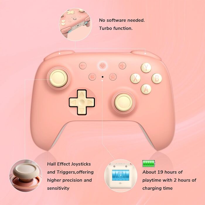 8BitDo Ultimate 2C Wireless Controller: Бездротовий контролер для PC та Android, 1000Hz, Hall-ефекти, Turbofunktion (Піч)