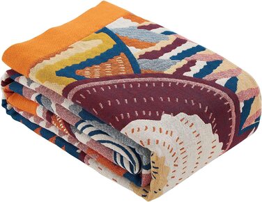 HOORDRY Покривало Boho 150x200 см, бавовняне, двостороннє, з орнаментом, для дивану, ліжка, крісла