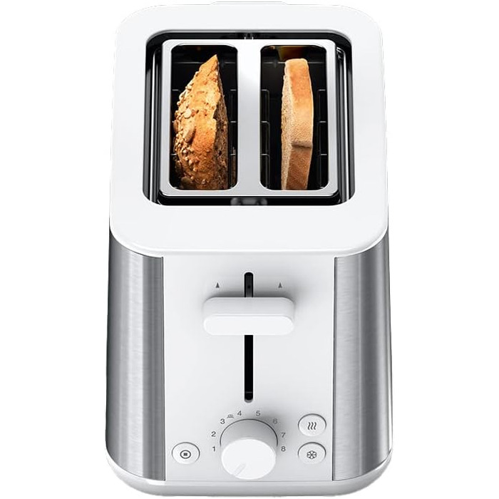 Тостер Braun PurShine HT1510 White – 2 відділення, 8 режимів підсмажування, розморожування, підігрів, висувний піддон для крихт, 900 Вт