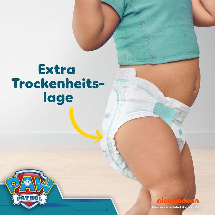 Підгузки Pampers Baby-Dry Paw Patrol Edition розмір 6 (13-18 кг), 164 шт, максимально надійний захист від протікань