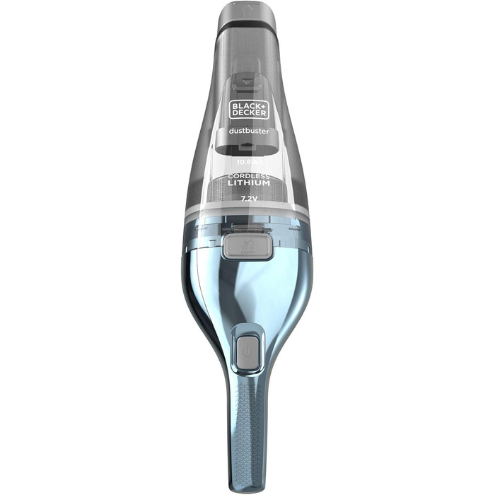 Пилосос ручний Black & Decker NVC220WBC-QW, 15.5 Вт, 385 мл, хром та синій