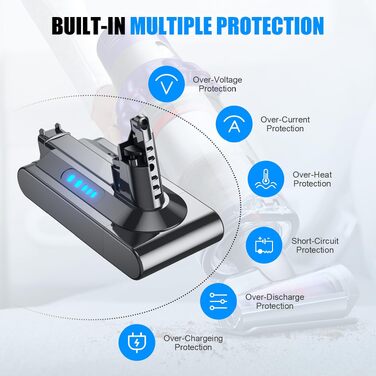 Акумуляторна батарея для пилососа Dyson V10 25.2V 8000mAh (SV12 Absolute, Animal, Motörhead, Fluffy) з набором інструментів та фільтрами, сірий