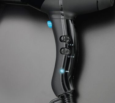 Фен для волосся Diva Styling Rapida 4000 Pro, 4 температурні та 2 швидкісні режими, Cool-Shot, надійний AC-мотор, чорний онікс