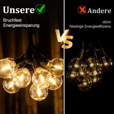 Гірлянда LED вулична 45м, 150 LED, G40, для саду, балкону, тераси, з пультом ДУ, IP44, вологостійка