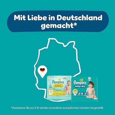 Підгузки Pampers Premium Protection розмір 2 (4-8 кг), захист від протікань, з вологими серветками Aqua Baby (+10 шт)