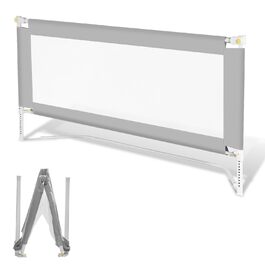 Бортики для ліжка дитячі Ikodm 2x200 см + 1x180 см, регульовані (64-96 см), сірі, з U-подібними ніжками - захист від випадання