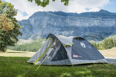 Намет Coleman Darwin 3 Plus для 2-4 осіб, купольний, легкий і компактний, 100% водонепроникний, пришита підлога, для кемпінгу та туризму, швидке встановлення, сірий
