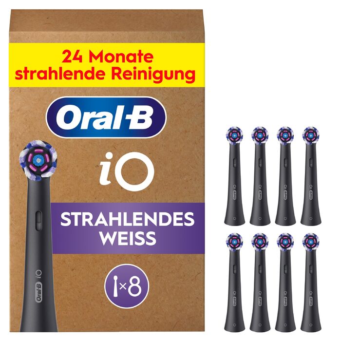 Смінні насадки для електричної зубної щітки Oral-B iO Radiant White (Стральendes Weiss), чорні, 8 шт.