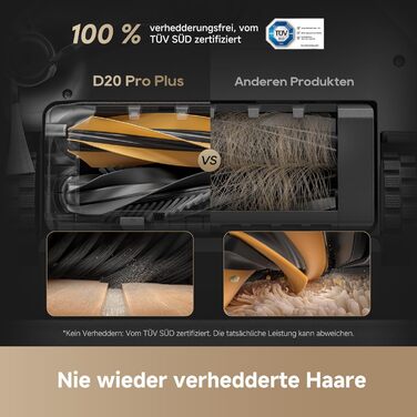 Робот-пилосос Dreame D20 Pro Plus: потужність 13000 Па, DuoBrush для шерсті тварин, очищення кутів, самостійна очистка, уникнення перешкод (LDS-навігація, лазер), суха та волога прибирання, для твердих підлог та килимів, акумулятор 5200 мАг